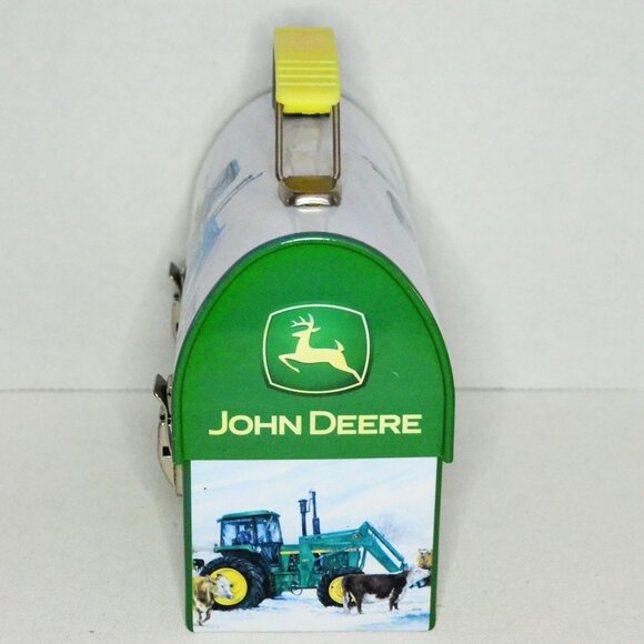 Pair Of John Deere Collector Tins Box Lunch Pail Winter Scenes Farmhouse Decor - Picture 6 of 9